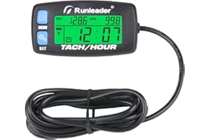NInE-ROnG Digital Hour Meter with Backlight Maintenance Battery Replaceable Programmable Clock for Generator Lawn Mower ATV M