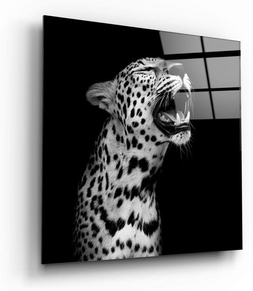 insigne Leopard UV Printed Glass Painting 30x30 cm