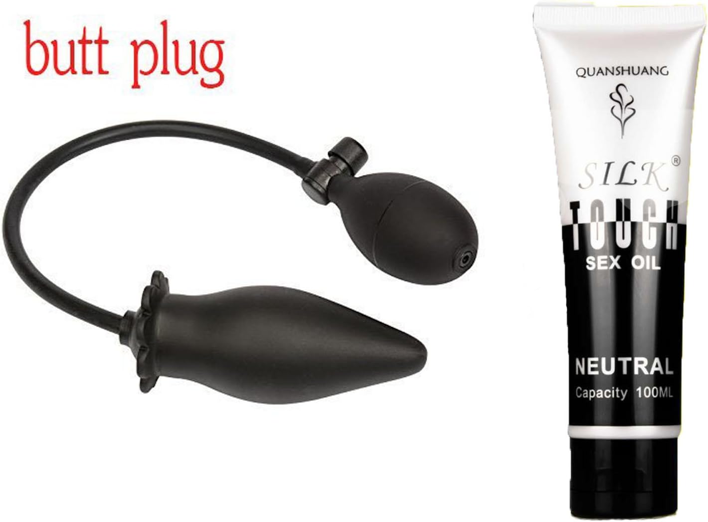 60ml Lubricant with RAINISCOMING Expand Inflatable Body Plug bu-tt Plug