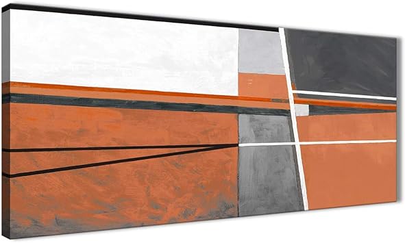 Burnt Orange Grau Wandbild Olgemalde Wohnzimmer Leinwand Kunstdruck Zubehor Abstrakt 1390 120 Cm Print Wallfillers Amazon De Kuche Haushalt