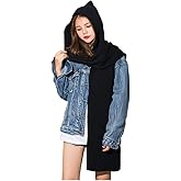 Women Winter 3 in 1 Hooded Hat Scarf Wrap Shawl Crochet Knit Pullover Neckwarmer