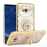 CXCase Galaxy S8 Plus Case, Chrysalis Series - Ultra Slim Luxury Bling Rhinestone Case Cover with 360 Rotating Ring Grip/Stand Holder/Kickstand for Samsung Galaxy S8 Plus (SM-G9550) - Gold