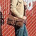 GEARONIC TM Men's Vintage Canvas Leather Tote Satchel College Military Shoulder Messenger Sling Crossbody Hiking Bag Backpack For Toiletry Gym Travel Work Laptop Coffee