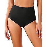 Zmart Women Retro High Waisted Bikini Bottoms - Full Coverage Swim Bathing Suit Tummy Control Swimsuit Bottoms