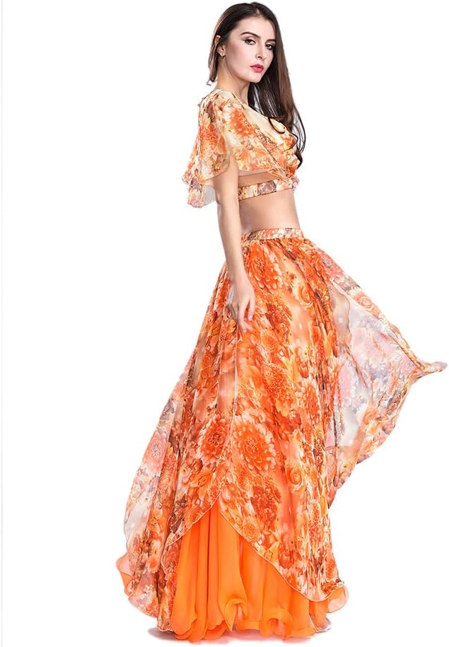 ROYAL SMEELA Belly Dance Top Skirt Sexy Dance Costume Suit Performance