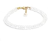 Gempires Rainbow Moonstone Beaded Bracelet June Birthstone Handmade Jewelry Hypoallergenic 8 Inch Gold Plated Lightweight New Beginning Bracelets