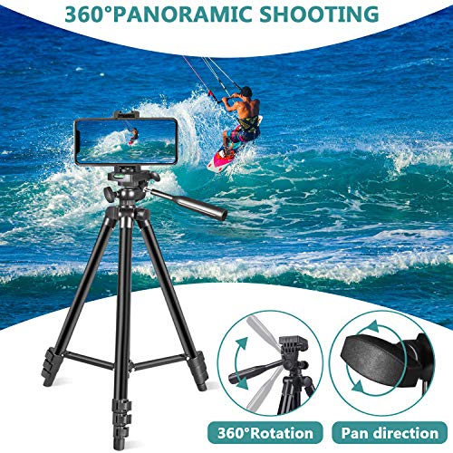 LINKCOOL Phone Tripod 50" Adjustable Travel Video Tripod Stand with