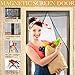 Magnetic Screen Door Without Worry the Bugs & Mosquitoes in,Friendly to Child & Pets.Fits Door Openings up to 34