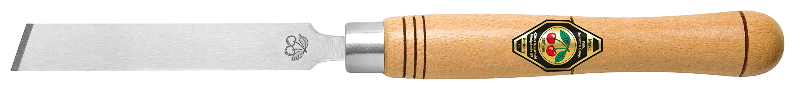 Kirschen 1609020 Skew/Two Sides Convex Turning Chisel with Long Handle, Beige/Silver, 20 mm