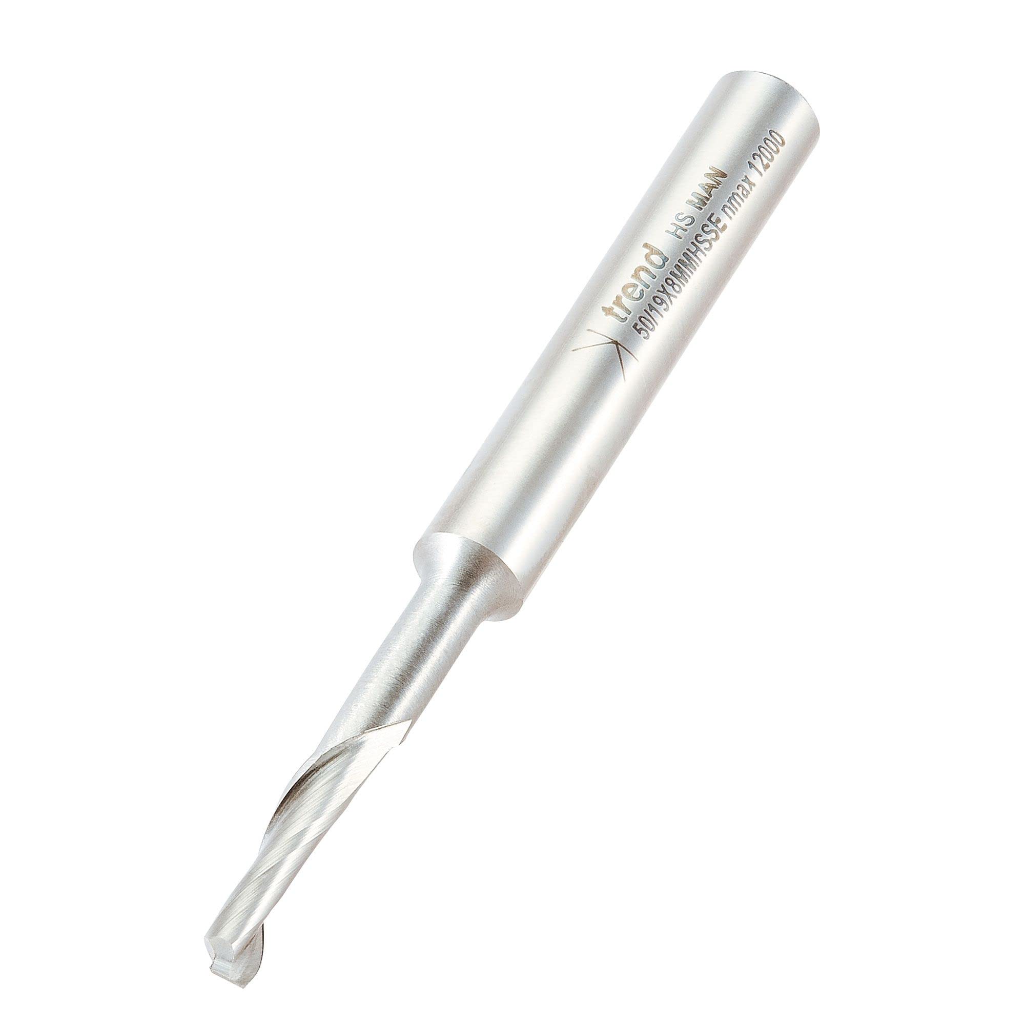 Trend Professional Helical Plunge Cutter, 8mm Shank, 5mm Cut Diameter, High Speed Steel, 50/19X8MMHSSE