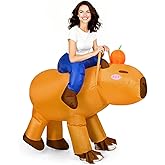 Uneedity Capybara Costume for Adults Men Women, Funny Inflatable Costume Ride on Halloween Party Cosplay Suit, Adult Size
