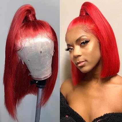 Amazon Com Lin Man Red Color Full Lace Wig Remy Human Hair 150