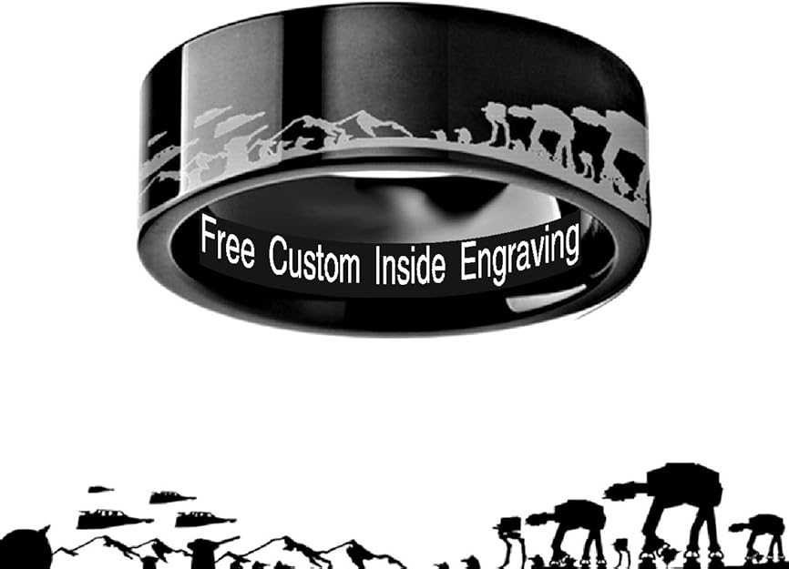 Clothing Shoes Jewelry Thorsten Superman Emblem Symbol Hero Ring Wedding Band Black Tungsten Custom Personalized Inside Engraved 8mm Wedding Band Ring From Roy Rose Jewelry Wedding Rings