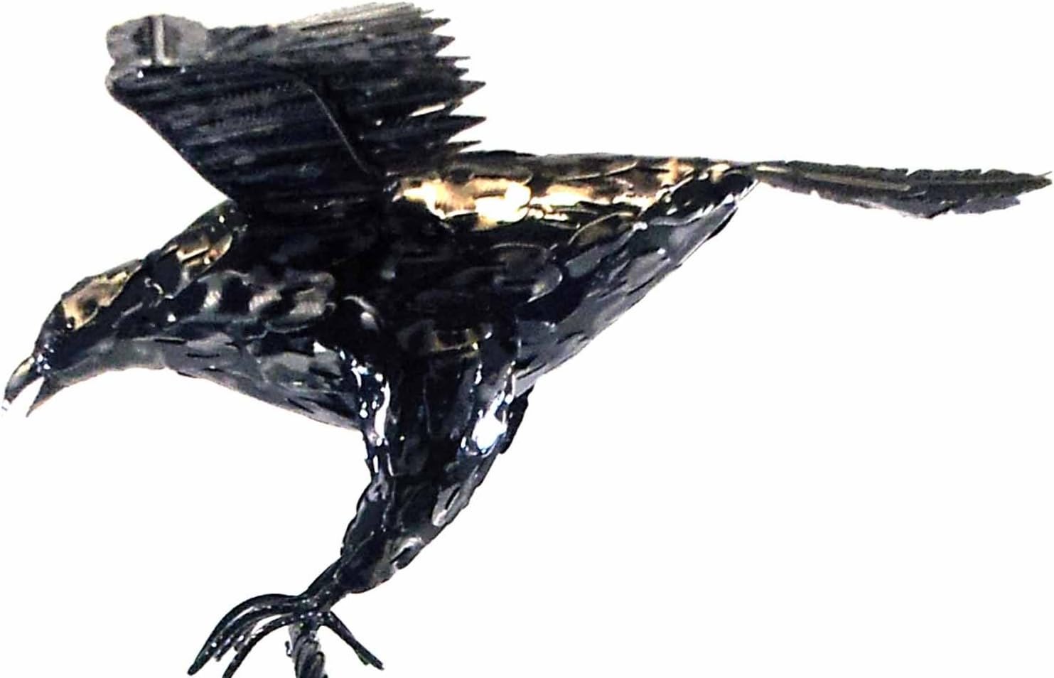 BWA Metal Decorative Sculpture For Home Or Garden - Soaring Bird Of Prey, Grey,black