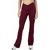 YITTY Active High Waist Crossover Flare Leggings for Women – Buttery Soft Yoga Pants, V-Shape Waistband, No Side Seam