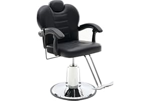 Makaseiya Hair Salon Chair, Styling Reclining Barber Chair,90°-150°Reclining Barber Chairs for Barbershop, Heavy Duty Hydraulic Pump 360° Swivel Salon Chair for Hair Stylist