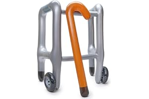 Okuna Outpost 2 Pieces Inflatable Walker and Cane - Funny Gag Gift for Over The Hill Birthday Decorations, 100 Days of School Joke Props