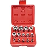 14Pcs E-Torx Star Socket Set with Case, 1/4, 3/8, 1/2 in. Drive Female External Star Socket Set E4-E24 Torque Socket Set