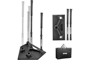 Eastgoing Heavy Duty Double Tube Baseball and Softball Portable Travel Batting Tee. Adjustable 5-Position Baseball and Softba