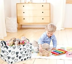 Sanjiaofen Rectangular Kids Baskets,Heart Storage