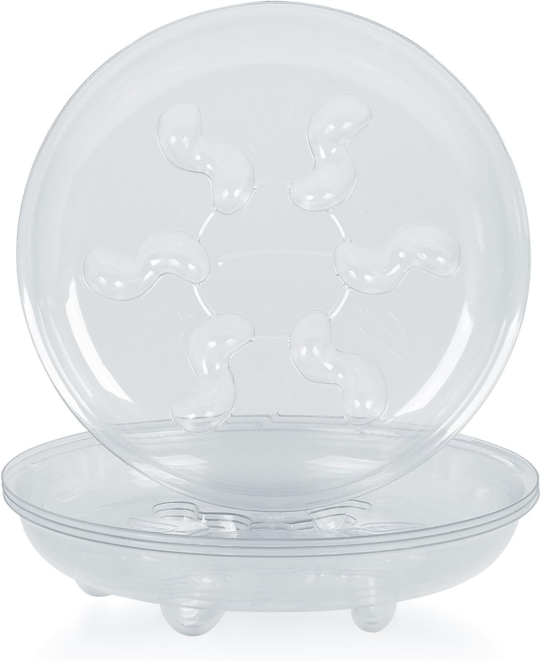 OAKBAY 5 Pack of 8 inch, Heavy Duty Clear Plant Saucers, Flower Pot Drip Trays for Indoor/Outdoor Plants Garden Saucers Plant Pot Saucer Trays, Plastic Plant Saucer Plus (8'')