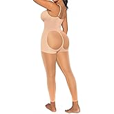 SHAPELLX Full Body Shapewear for Women Tummy Control Sheer Footless Pantyhose Compression Tights Body Shaper Bodysuit