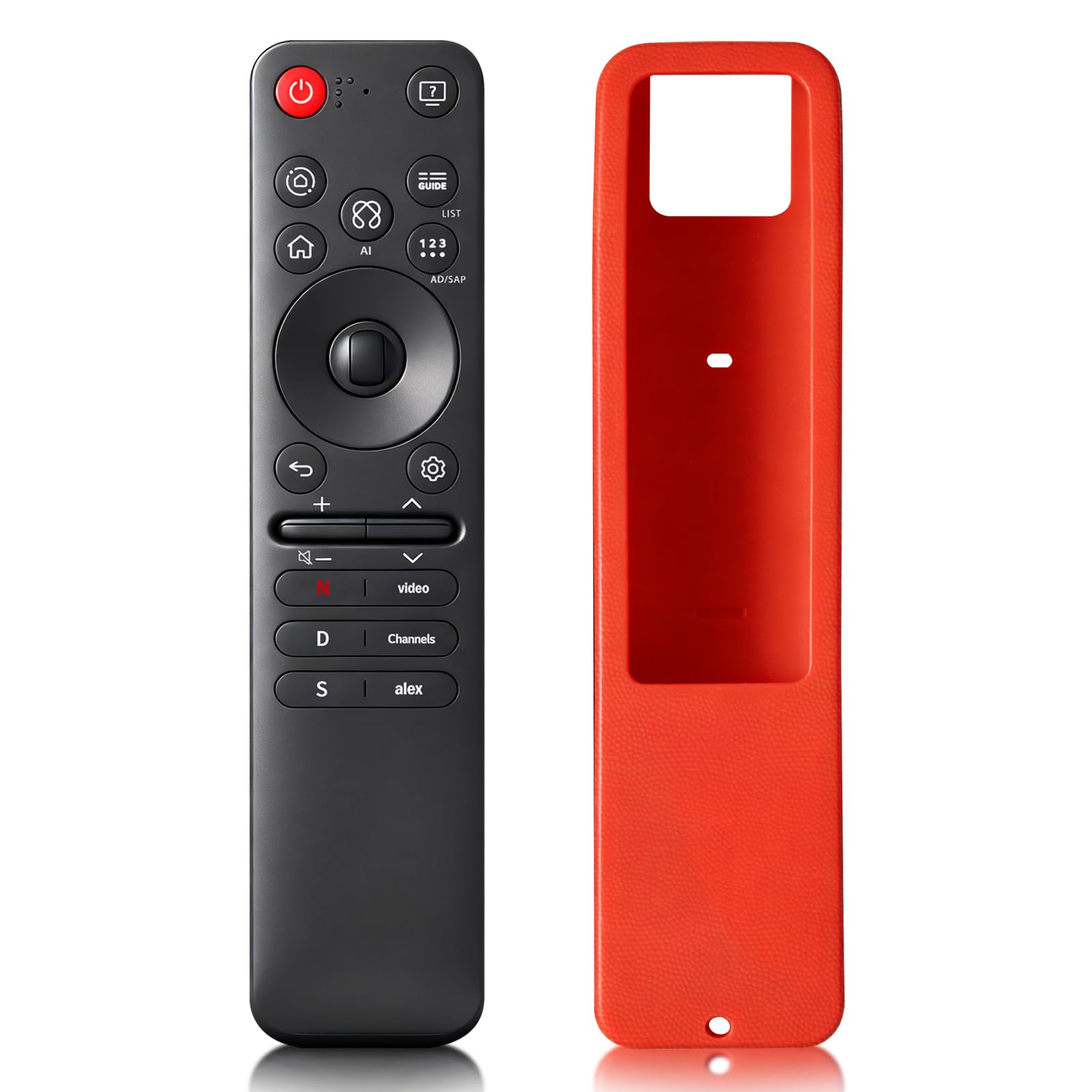 Photo 1 of Replacement Magic Remote for LG Smart TV 2025 with Red Silicone Cover – Compatible with LG OLED G5 C5 B5, QNED 92A 85A 80A – AI Voice, Pointer, Scroll, Air Mouse – Quick Pairing & Durable Design