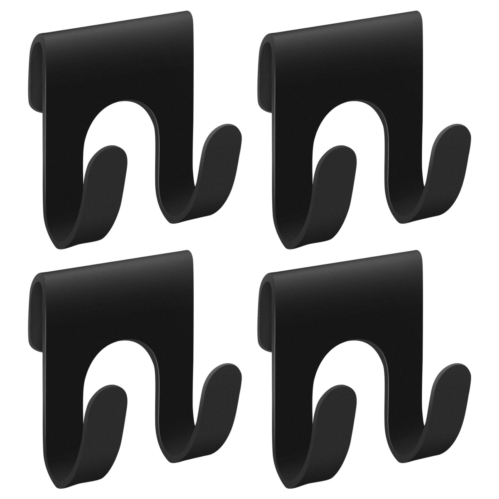 4Pcs Black Shower Caddy, Metal Shelf Basket Rack with Double Hooks for Loofah Sponge