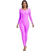 Aoylisey Adult Long Sleeve Plus Size Unitard for Women One Piece Dance Bodysuits 1201