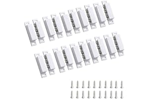 PRIAOLKER MC-31B NC/NO Magnetic Reed Switch Surface Mount Door Window Alarm, Magneti Door Switch, Contact Sensor, for Home Security and Burglar Alarm Systems, Sets of 10, White