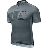 Santic Men's Cycling Jersey Short Sleeve Tops Pro Road Bike Shirt Full Zipper UPF 50+ MTB Jersey with Pockets