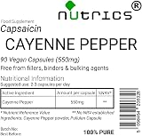 Nutrics Capsaicin 550mg Cayenne Pepper Vegan Capsules 1 Year Supply view 2