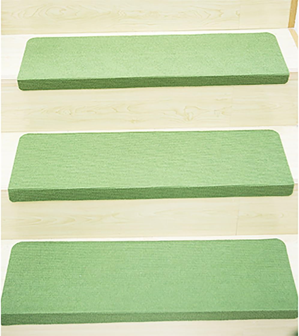 Jetsan Stair Treads Thin Mats Area Rugs Anti Slip Backed Adhesive Washable Reusable 28x10 inches by (13, Green)