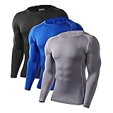 Runhit 3 Pack Compression Shirts for Men Long