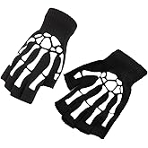 2 pcs Unisex Halloween,Skeleton Gloves for Women Men - Skull Bone Gloves Halloween Accessories Skeleton Gloves Glow in The Dark