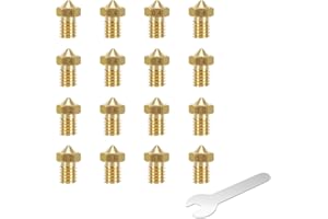 HIKUDIY 16PCS Hot Ends Brass Nozzles Kit - 8PCS 0.4mm, 2PCS 0.2mm, 0.6mm, 0.8mm, 1.0mm Nozzles Kit 3D Printer Parts for Anycubic Mega, Mega X, Chrion, Kobra, Kobra Neo