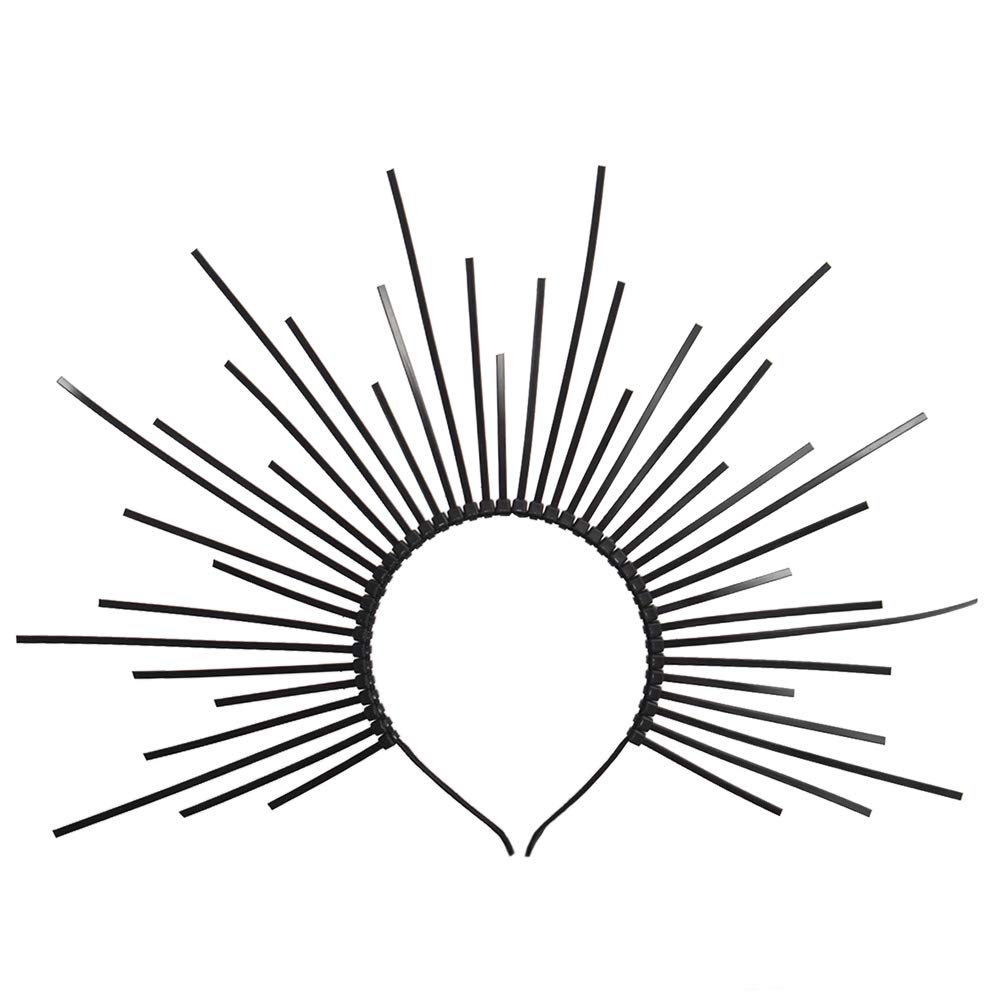 GRACEART Sunburst Halo Gold Crown Headband Costume Party Hair Accessories (C-black) โ image 1
