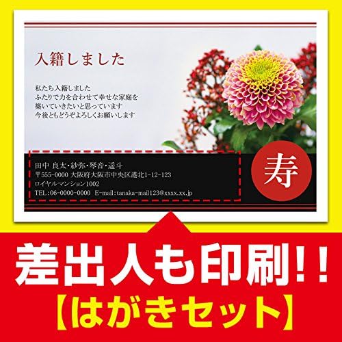 Amazon 差出人印刷込み 官製30枚 入籍報告 お知らせはがき Nmsf 22 入籍 葉書 ハガキ 写真なし ポストカード 絵柄付はがき 文房具 オフィス用品