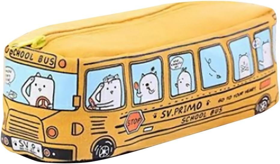 Chezaa Students Kids Cats School Bus Pencil case Bag Office Stationery Bag,Multifunctional Storage Bag