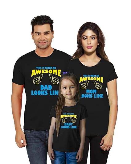 mom dad and baby girl t shirt