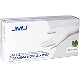 JMU Latex Gloves, 5 Mil Thick Disposable Powder-Free Medical Exam Gloves | Non-Sterile Gloves, XS/S/M/L/XL, 100 Count/1000 Count