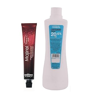 L'Oreal Majirel No. 3 Dark Brown With Oxydant Creme 20 Vol 6% Developer (Set Of 2) With Mixing Bowl & Brush