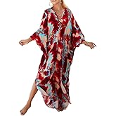 Bsubseach Womens Animal Print Kaftan Dresses Plus Size Caftans Swimwear Coverups 2025 Summer Bathing Suit Maxi Beach Dress