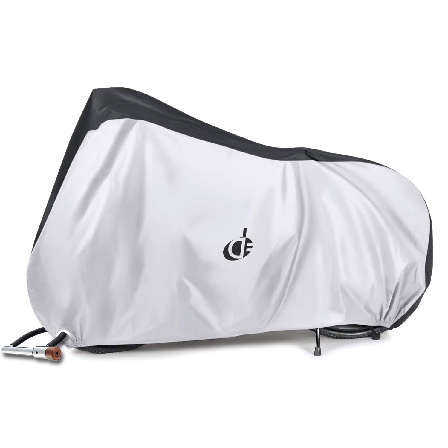 自転車カバー 子供用 サイクルカバー キッズ 防水 厚手 丈夫 撥水加工UVカット風飛び防止 収納袋付 破れにくい uvカット【20インチまで】対応 Double Elite (ブラック&シルバー)商品画像