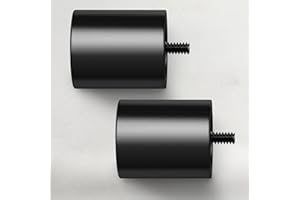 IFELS Black End Cap Finials for Curtain Rods of 7/8 and 1 Inch Diameter, Modern Window Treatment Finials Set of 2 (A2,Black,2 Pack)