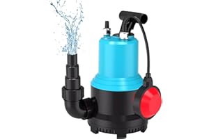 ELELIFE 1/2HP Automatic Submersible Water Pump, 4080GPH Sump Pump Portable Electric Utility Pump Removal for Pool Draining Basement Hot Tubs Garden Pool Cover Pond with 35ft Power Cord