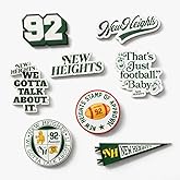 New Heights with Jason & Travis Kelce Sticker Pack, 8-Piece Vinyl Sticker Set, Logos & Podcast Quotes, Waterproof Decals