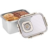 CODOHI Bread Box for Homemade Bread, Time Recording Bread Storage Container with Lid, Airtight Fresh Bread Holder bin For Kitchen Countertop, Dishwasher Safe, 7.3x4.9x4.3 Inch