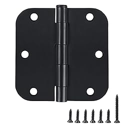 6 Pack Black Door Hinges - 3.5 x 3.5 Inch, Matte