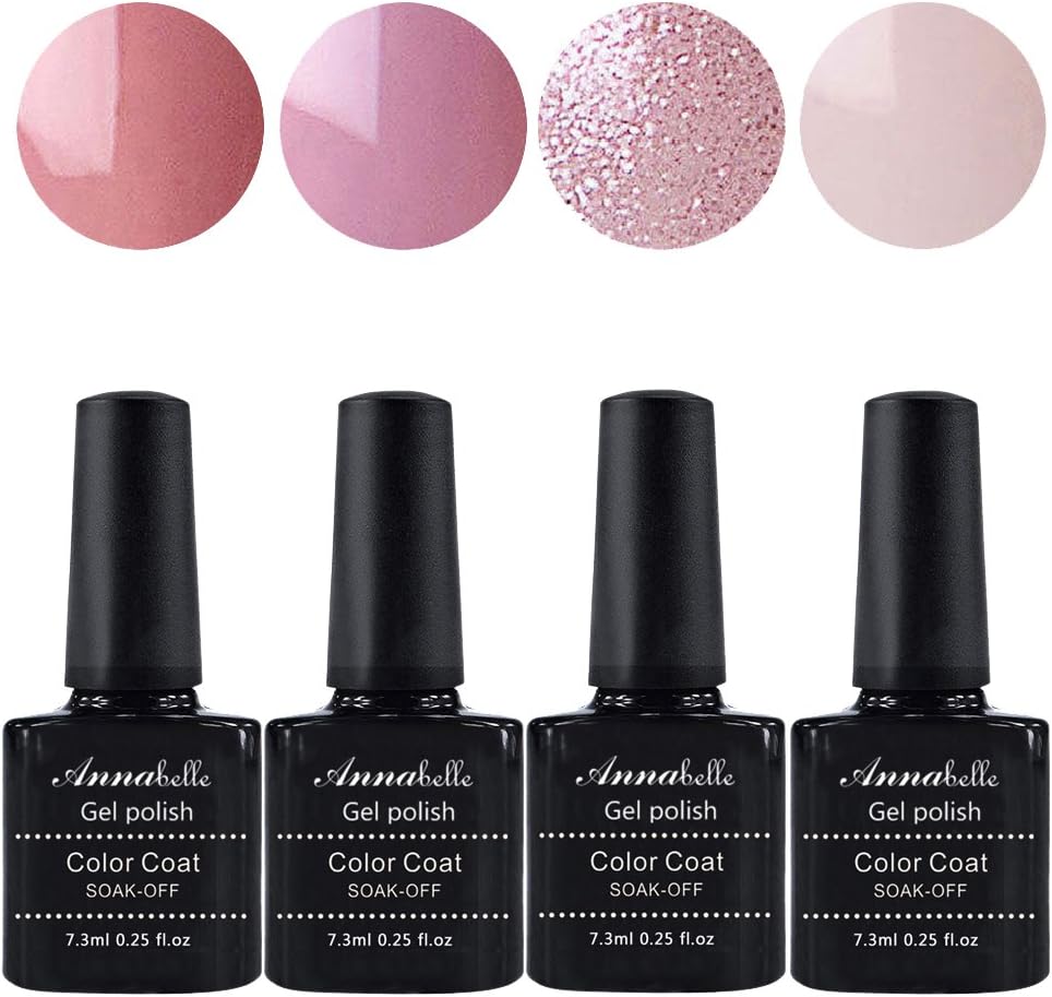 Allenbelle Gel Nail Polish Set-Wind Red Milk Sliver Red Gel Polish Set Soak Off Nail Varnish Salon DIY Nail Art at Home (079)
